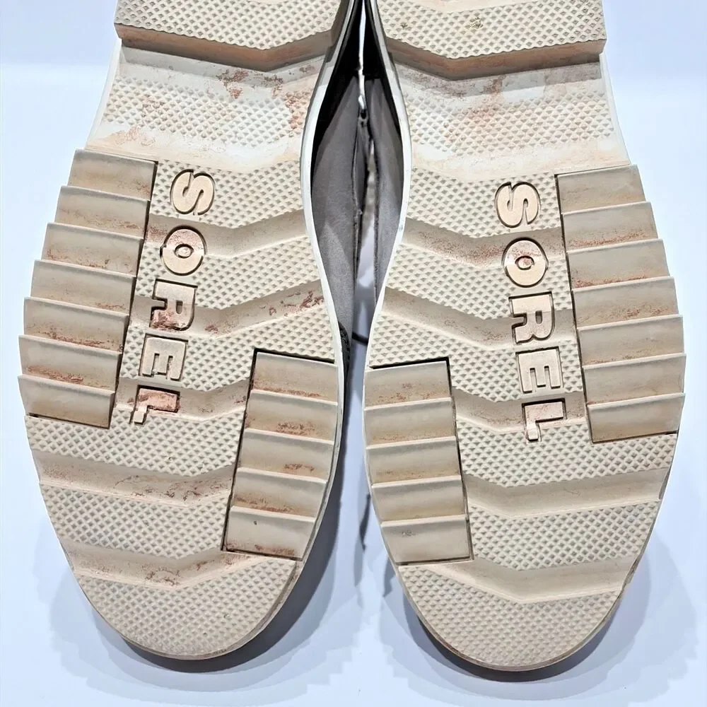 Sorel Tivoli IV Parc Waterproof Winter Boots Beige Leather Women 9.5 Light Wear